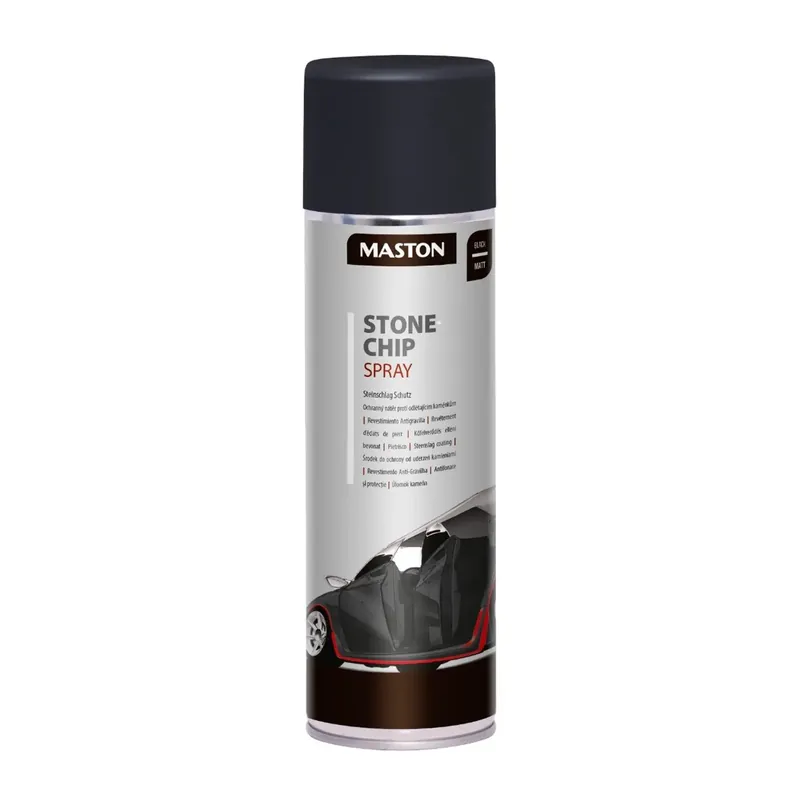 Maston Stonechip Coating - Anti-steenslag - Zwart - 500 Ml - Spuitbus Verf Favoriet
