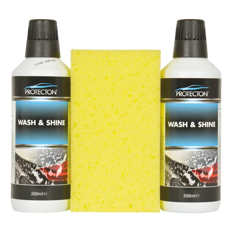 Protecton autoshampoo Wash & Shine Set 2 x 500ml met spons Bulkbestelling