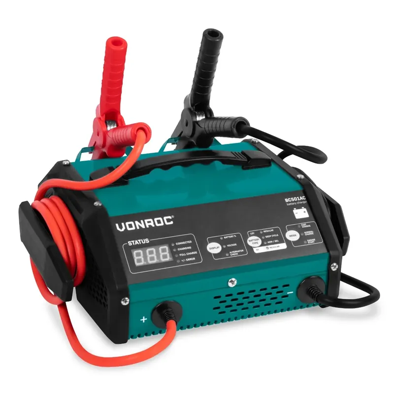 Nieuwe Collectie Vonroc Acculader Met Jump Starter – Max. 15a – Voor Loodzuuraccu’s Van 6v Of 12v