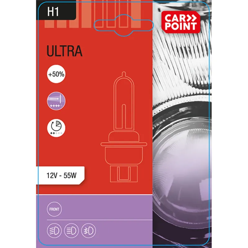 Carpoint halogeen lamp Ultra Bright H1 55W Gratis Retour