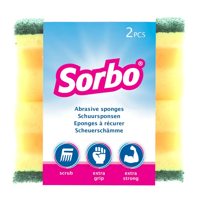 SORBO Schuurspons met handgreep 2 st Exclusieve Aanbieding