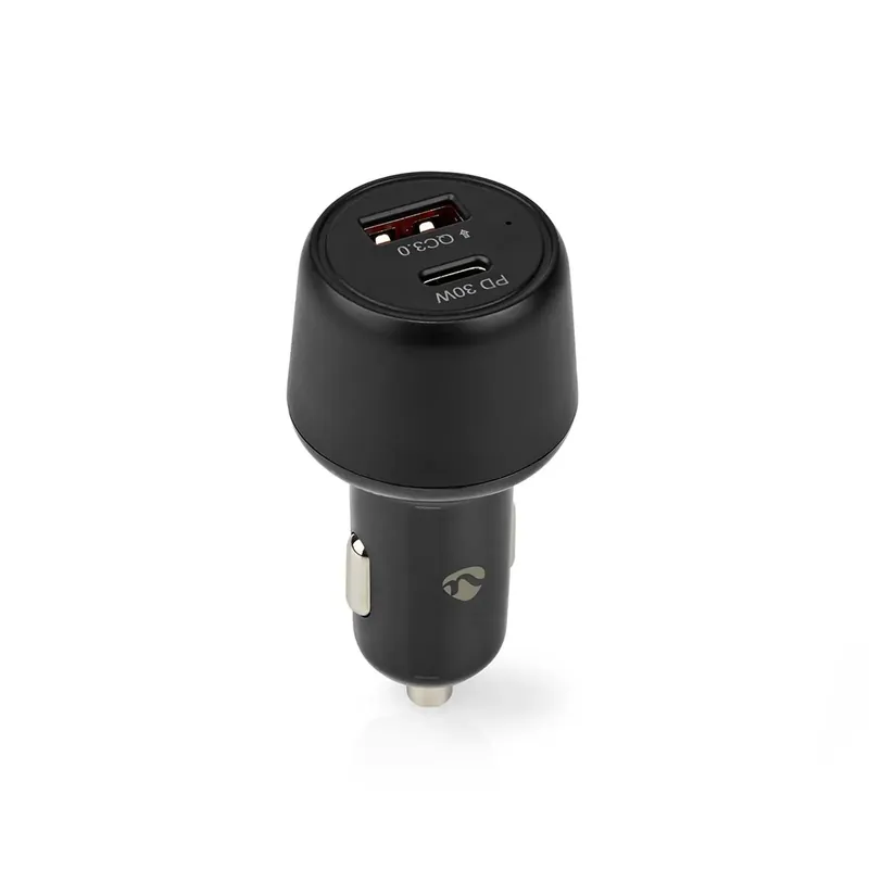 Professioneel Nedis autolader Fresh Green Charge 48 W - 2x 3 A zwart