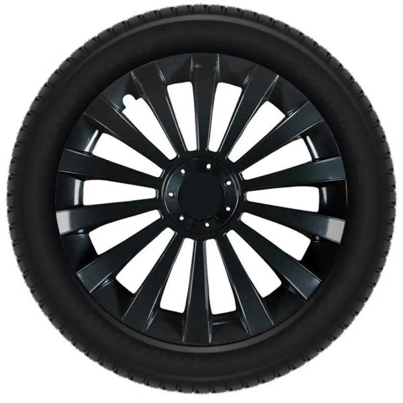 Trendy Meridan Zwart Wieldoppen Set Van 4 - 15 Inch