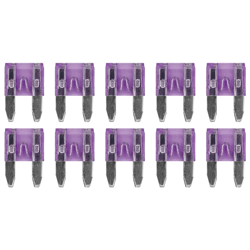 Proride Steekzekeringen Mini 35a - Paars - Geschikt Voor Auto, Boot En Camper - 10 Stuks Voordeelprijs