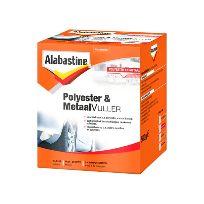 Alabastine Polyester & Metaal Vuller 500g Gereduceerde Prijs