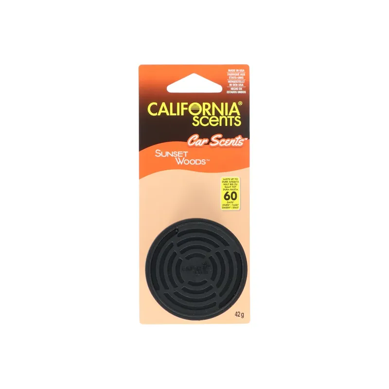 California Scents luchtverfrisser Sunset Woods op kaart Gratis Retour