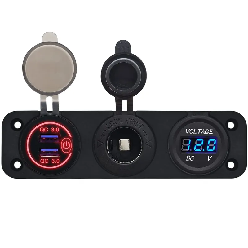 Proride 12v Usb Autolader 2 Poorten - Qc3.0 - Voltmeter En 12v/24v Sigarettenplug - Drievoudig Koop Vandaag