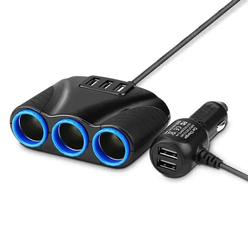 Orbit Electronic Auto Sigarettenaansteker Splitter 12/24v - 5x Usb Poorten 3.1a - 3x 12v Sigaretten Origineel