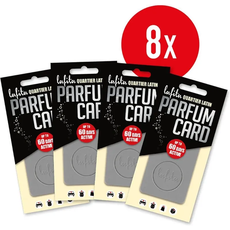 Lafita Parfum Card Quartier Latin - 8 stuks - Luchtverfrisser - Beige - Bloemig & Fruitig Ambachtelijk