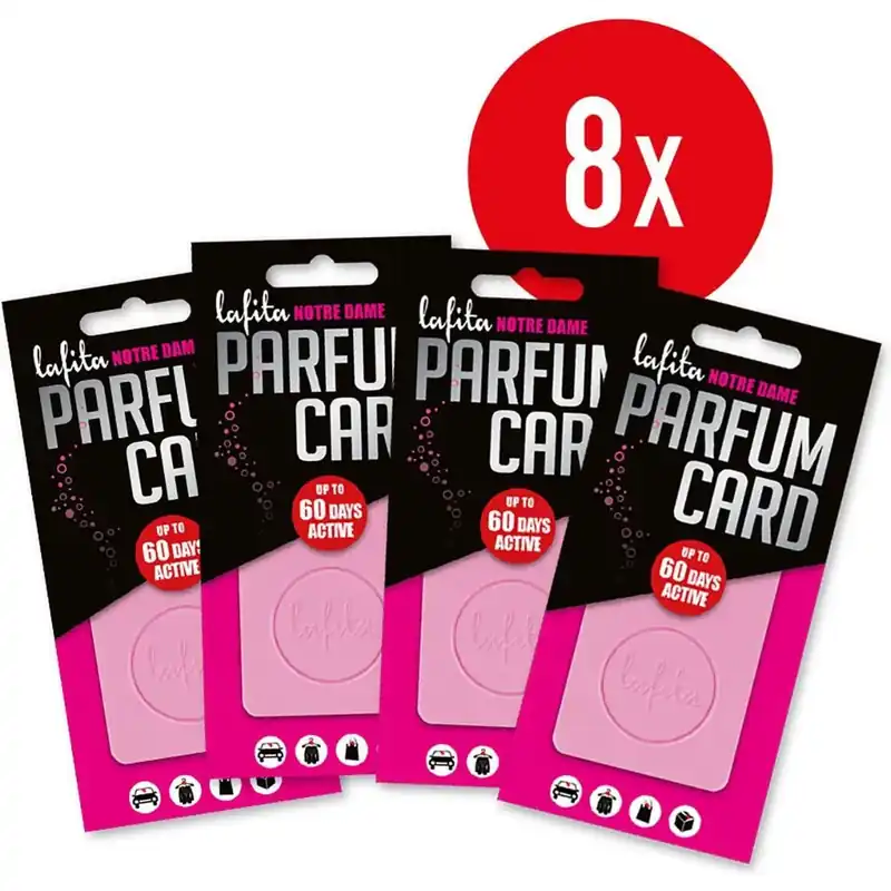 Lafita Parfum Card Notre Dame - 8 stuks - Luchtverfrisser - Roze - Bloemig & Houtig Dagaanbieding