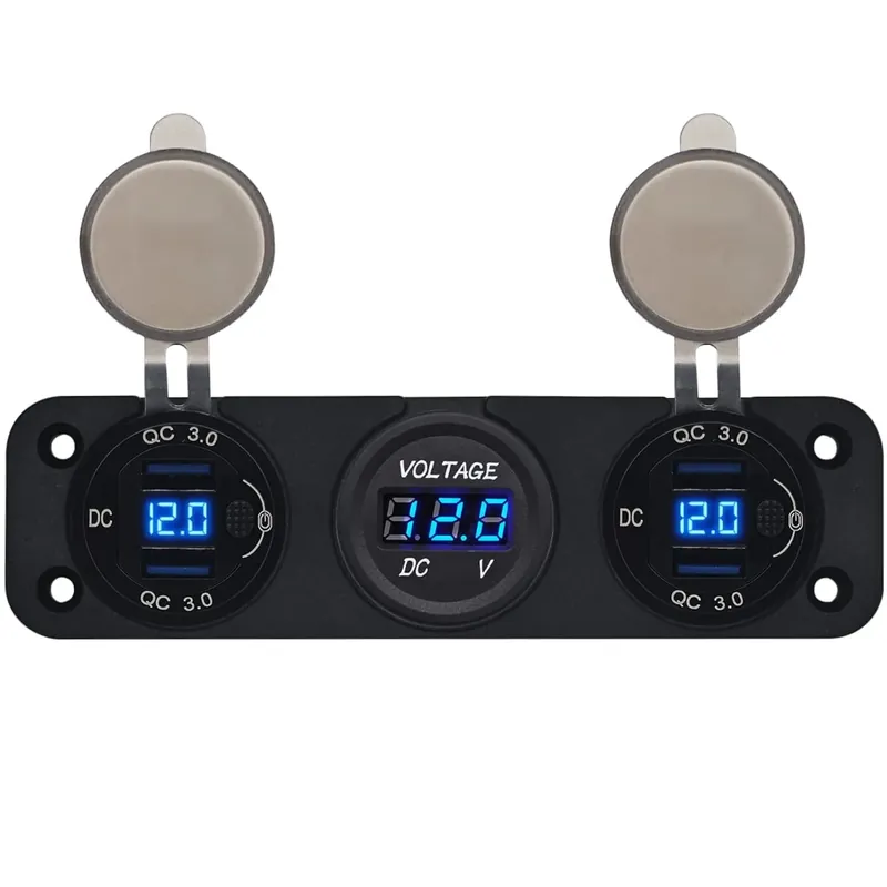 Proride 12v Usb Autolader 4 Poorten - Qc3.0 - P19104 - Drievoudig Inbouw Met Voltmeter Bestel Nu