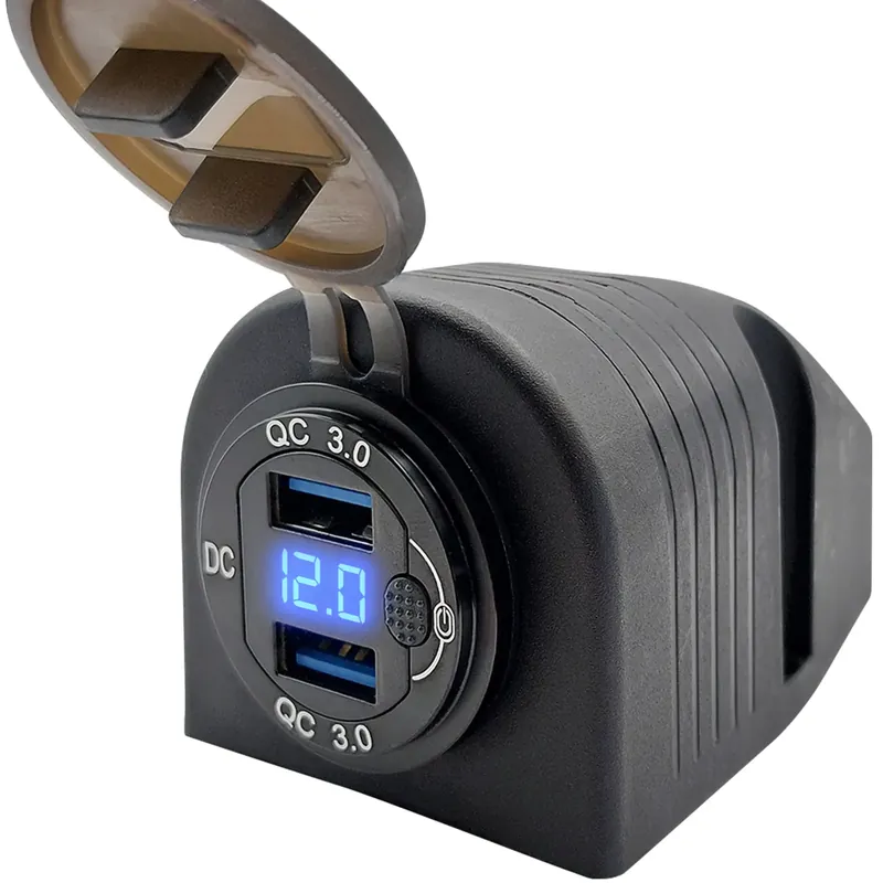 Populair Proride 12v Usb Stopcontact 2 Poorten Opbouw Met Schakelaar/voltmeter - Qc3.0 - Ds2120b - Usb