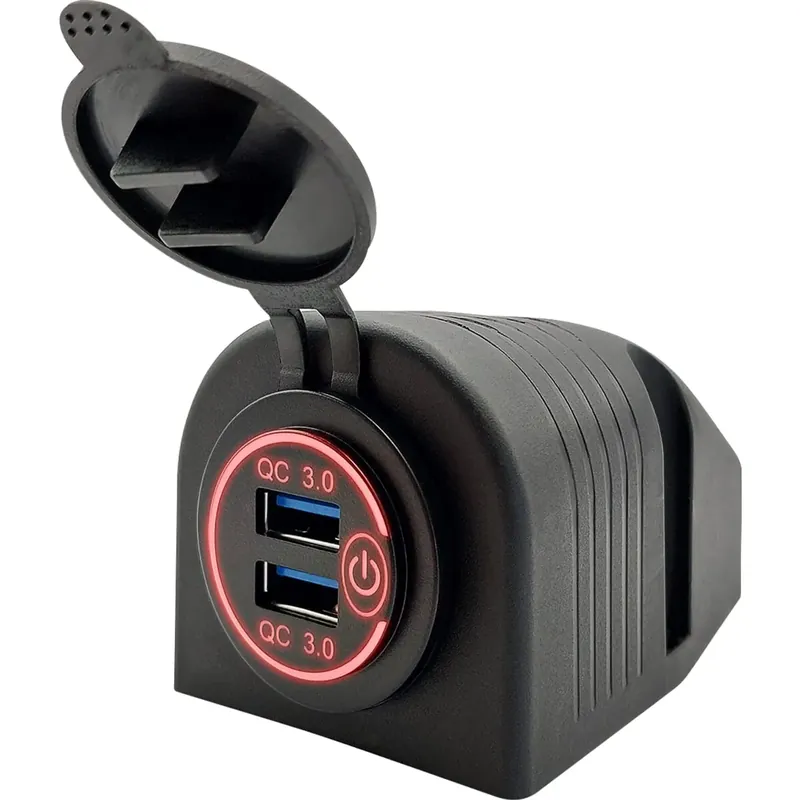 Proride 12v Usb Stopcontact 2 Poorten Opbouw Met Schakelaar - Qc3.0 - Pusb1qc-r - Usb Autolader, Uitverkoop