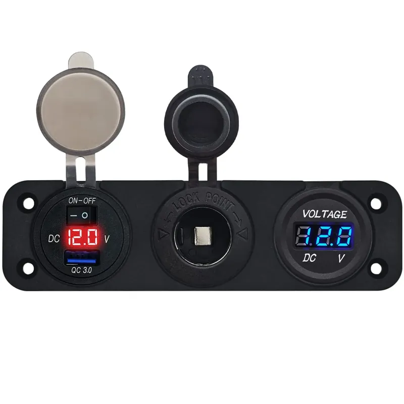 Bestel Nu Proride 12v Usb Autolader 1 Poorten - Voltmeter En 12v/24v Sigarettenplug - Drievoudig Inbouw
