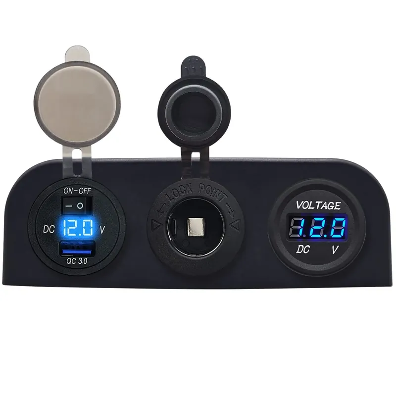 Proride 12v Usb Autolader 1 Poort - 5v/2.4a - Voltmeter En 12v/24v Sigarettenplug - Drievoudig Professioneel