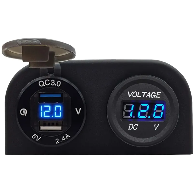 Favoriet Proride 12v Usb Autolader 2 Poorten Opbouw Met Voltmeter - 5v/2.4a - Ds2114b - Tweevoudig Opbouw Met
