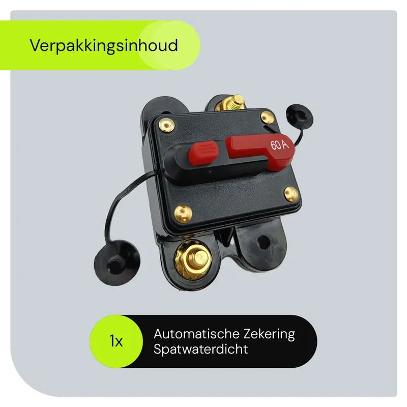 Proride Automatische Zekering 60a - 12v/48v Dc - Spatwaterdicht - Stroomonderbreker Voor Voertuigen Gratis Retour