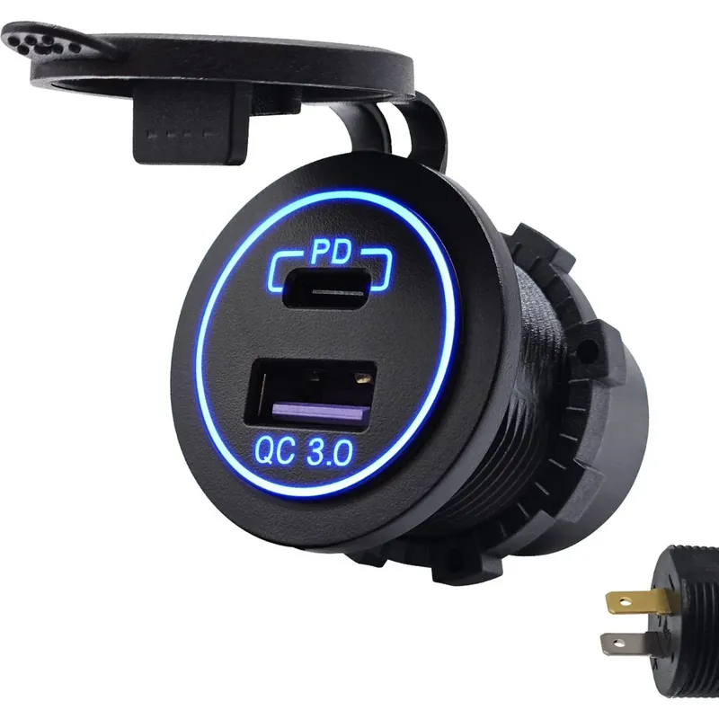 Proride 12v Usb/usb C Autolader 2 Poorten - Inbouw - Qc3.0 - Usb Stopcontact Voor Auto, Boot En Dagaanbieding