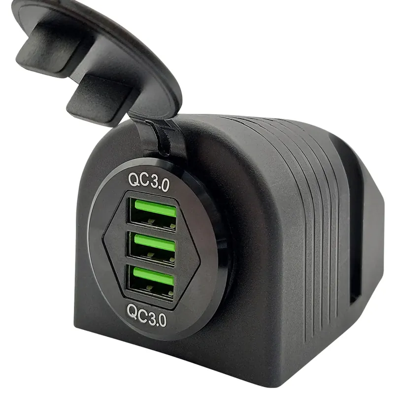 Proride 12v Usb Stopcontact 3 Poorten Opbouw - Qc3.0 - Ds2085b - Usb Autolader, Boot En Camper - Voordeelprijs
