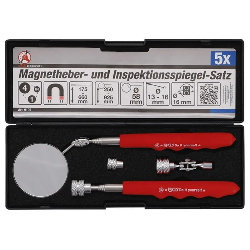Bgs Magneethulp En Inspectiespiegelset 4 Delig Speciale Aanbieding