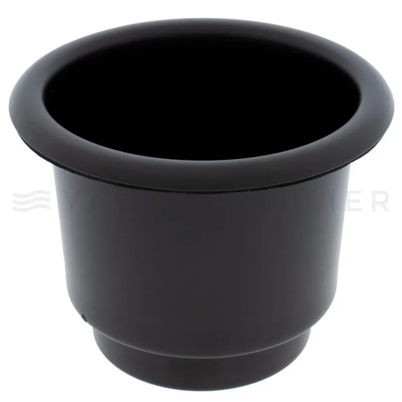 Bekerhouder Rvs Zwart boormaat : 90mm Hoogte : 110mm met ronde rand. Betrouwbaar