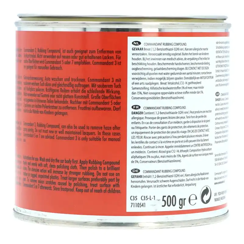 Commandant 3 Rubbing Compound 500gr In De Mode