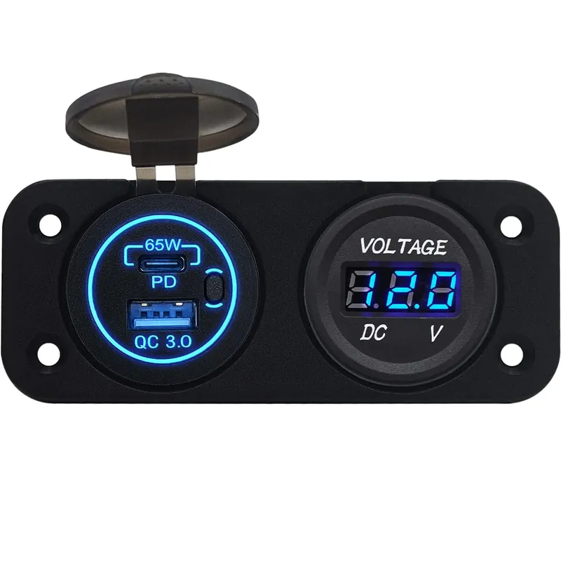 Proride 12v Usb/usb C Stopcontact 2 Poorten Inbouw Met Schakelaar - 65w - Qc3.0 - Tweevoudig Inbouw Rechtstreeks Van De Fabrikant
