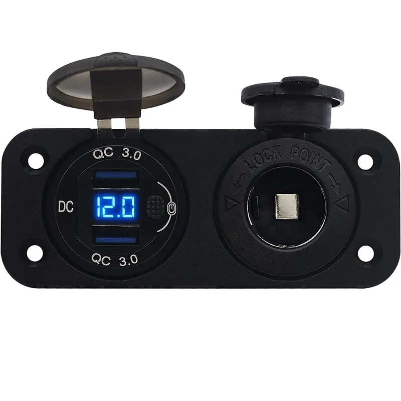 Beperkt Aanbod Proride 12v Usb Autolader 2 Poorten Inbouw Met Schakelaar/voltmeter - Qc3.0 - Ds2120b - Met 12/24v