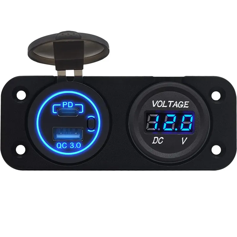 Proride 12v Usb/usb C Stopcontact 2 Poorten Inbouw Met Schakelaar - Qc3.0 - Tweevoudig Inbouw Paneel Origineel