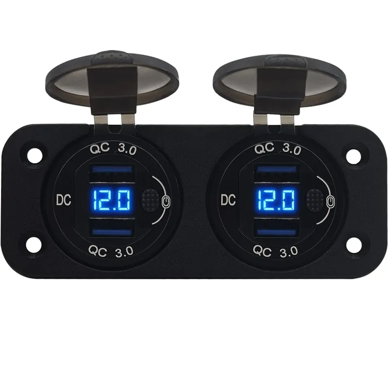 Lage Prijs Proride 12v Usb Stopcontact 4 Poorten Met Schakelaar/voltmeter - Tweevoudig Inbouw - Qc3.0 - Ds2120b