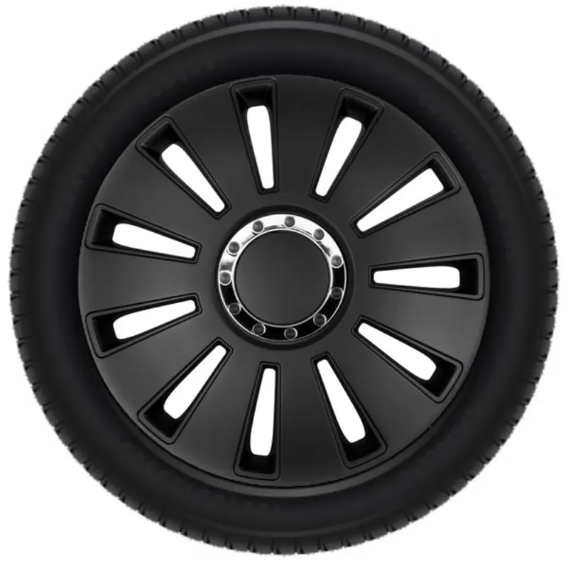 Lage Kosten Wieldoppen Set - 15 Inch - Silverstone Zwart