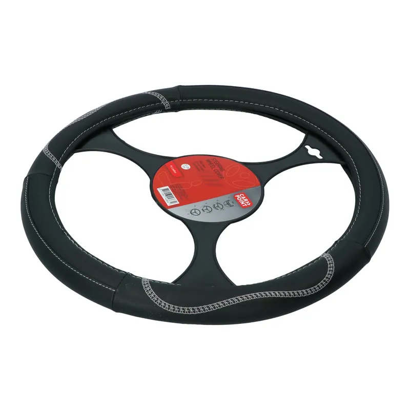 Carpoint Stuurhoes Pu Leer Zwart/grijze Accenten 37-39cm Laatste Versie