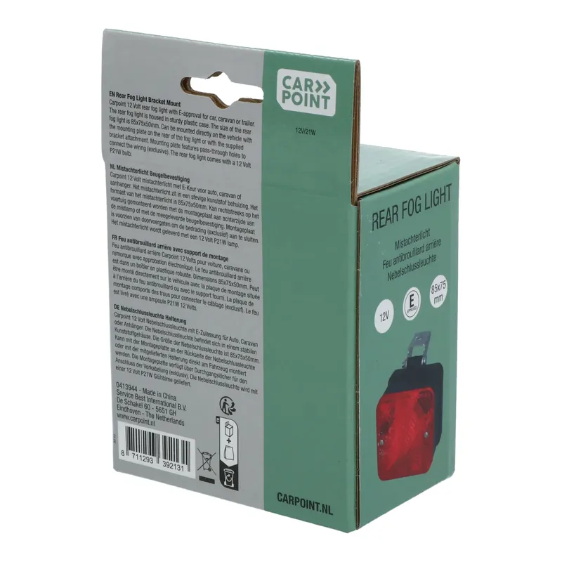 Gratis Retour Carpoint Mistachterlicht 12v Beugelbevestiging 85x75mm