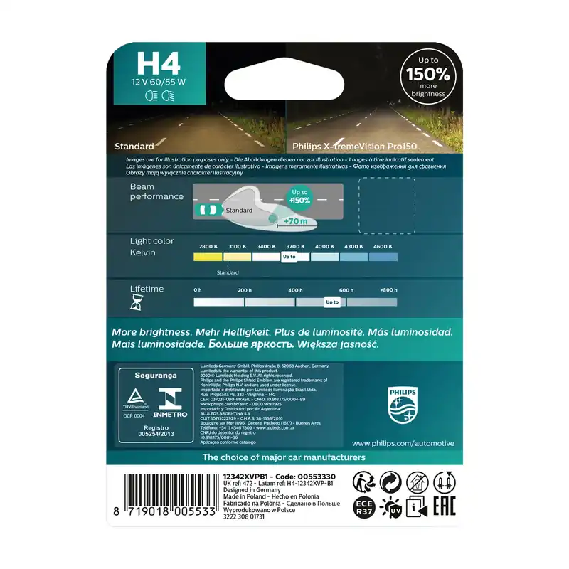 Philips 12342xvpb1 X-treme Vision Pro150 H4 Topkwaliteit