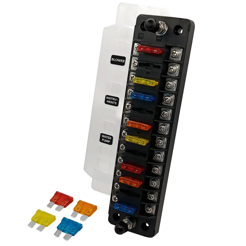 Proride Steekzekeringhouder 12-polig - 12-32v - Max. 100a Per Blok Max. 30a Per Circuit Geld-Terug-Garantie