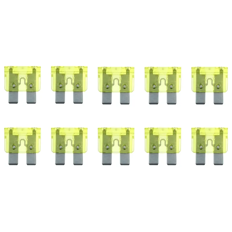 Standaard Auto Steekzekeringen - 20a 32v - Geel - Geschikt Voor Auto/camper/boot - Per 10 Stuk(s) Beperkt Aanbod