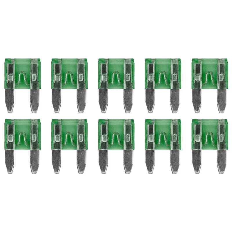 Proride Steekzekeringen Mini 30a - Groen - Geschikt Voor Auto, Boot En Camper - 10 Stuks Must-Have