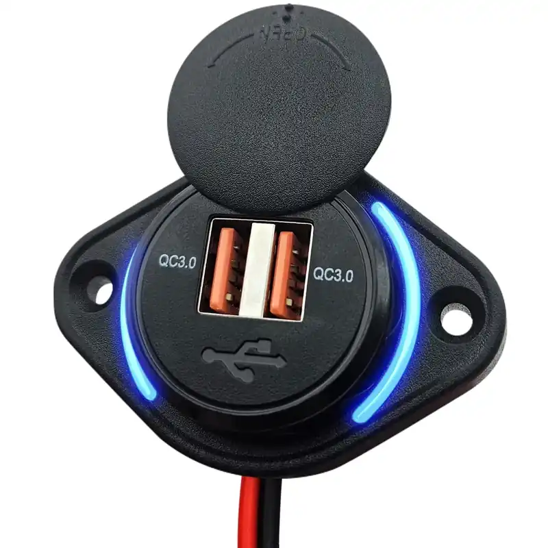 12v Usb Autolader 2 Poorten Opbouw - Qc3.0 - Pousb-2qc - Usb Stopcontact Auto, Boot En Camper - Limited Edition