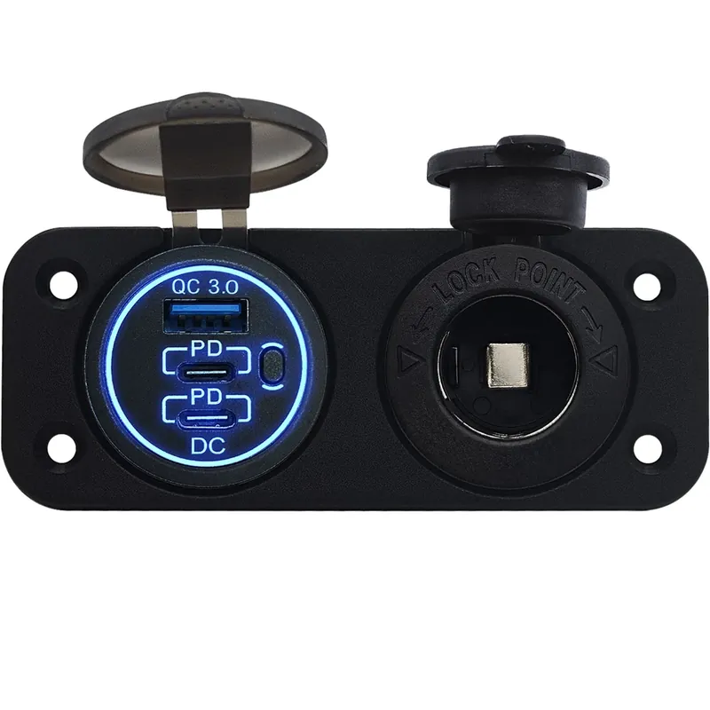 Proride 12v Usb/usb C Stopcontact 3 Poorten Met Schakelaar - Inbouw - Qc3.0 - Met 12/24v Sigaretten Nieuw Model