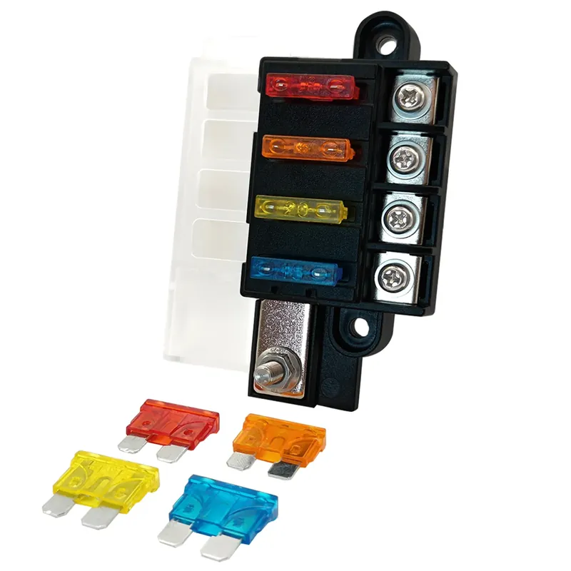 Proride Steekzekeringhouder 4-polig - 12-32v - Max. 100a Per Blok Max. 30a Per Circuit Beperkte Voorraad