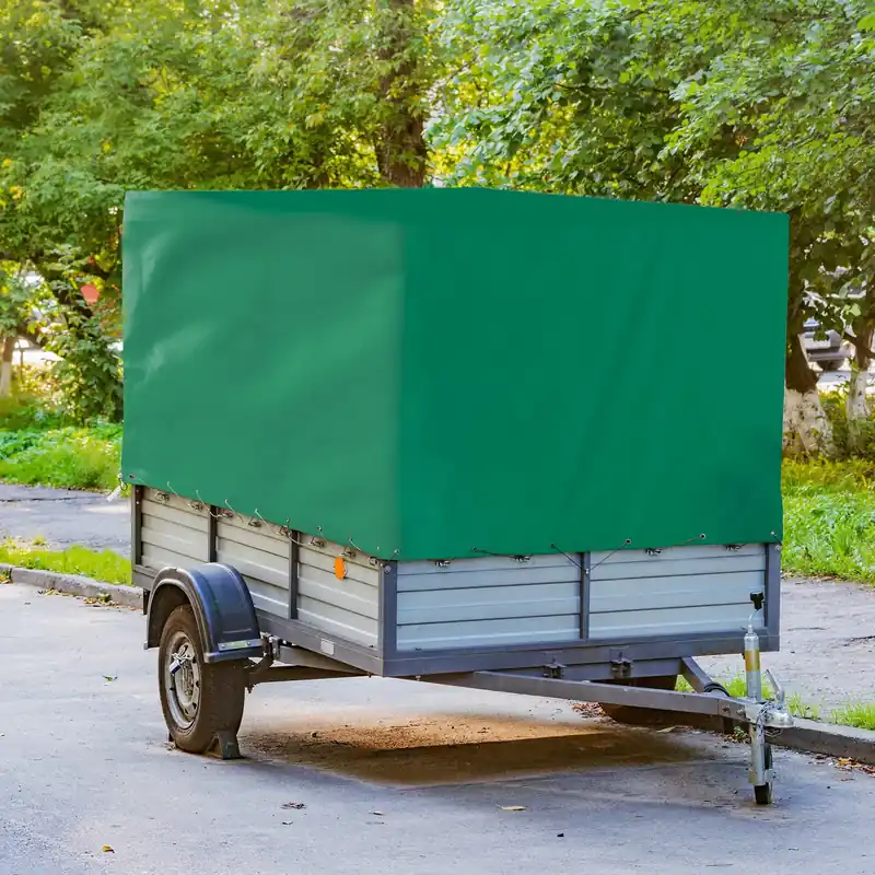 Floordirekt - Waterdichte Beschermhoes Voor Aanhangwagen 500 G/m² Groen 4 X 5 M Nieuw
