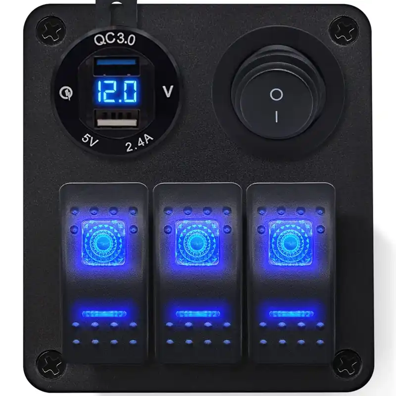 Direct Beschikbaar Proride Schakelpaneel 12v Voor Auto/boot - Usb Lader 2 Poorten Met Schakelaar - 5v/2.4a - Ds2114b -