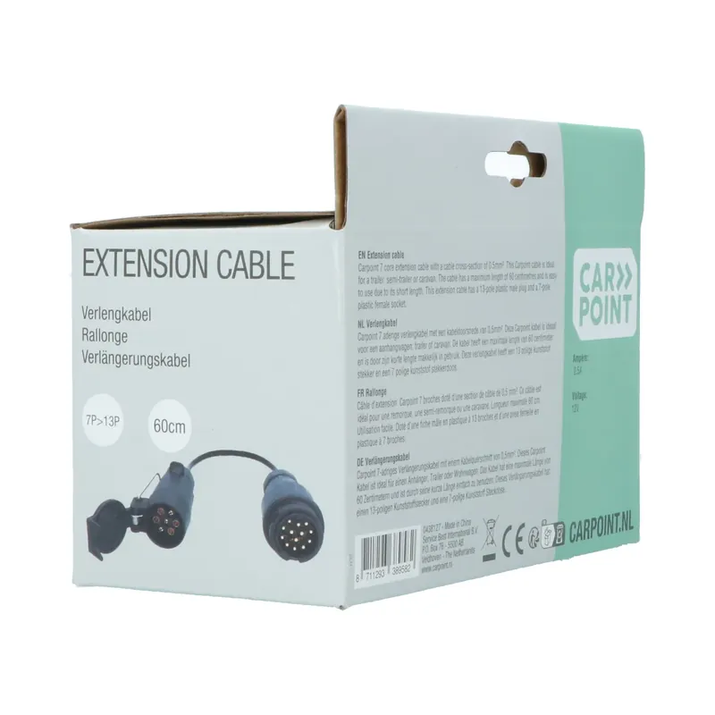Korting Carpoint Trailer Verlengkabel 7p Stekker>13p Stekkerdoos