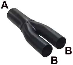 Tijdelijk Beschikbaar Y-Stuk Staal Van 50,8mm Naar 2X 41,5mm