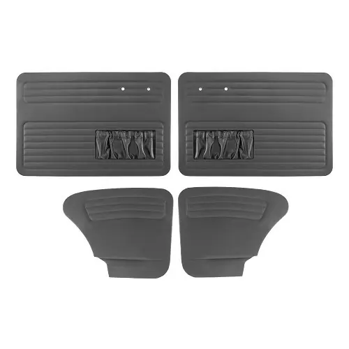 Actieprijs 4 TMI deurpanelen in zwart glad vinyl (11) voor Volkswagen Cox Sedan 65 ->66