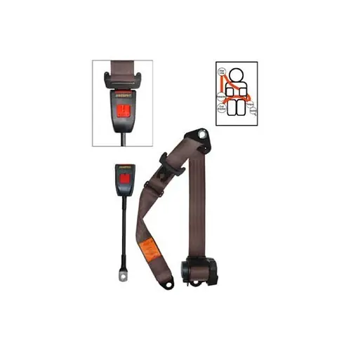 In De Mode SECURON universele veiligheidsgordel voor, 4-punts model en oprolmechanisme - Bruin / Beige