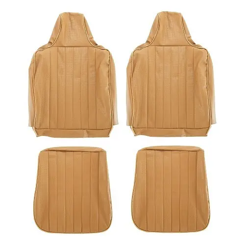 Seizoensaanbieding TMI stoelhoezen in reliëfvinyl medium leder voor Volkswagen Kever cabrio 70 ->72 (USA)
