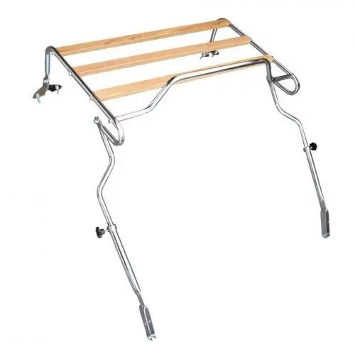 Beperkte Voorraad Verchroomd bagagerek achter met houten latten voor Volkswagen Kever Cabrio (08/67-)