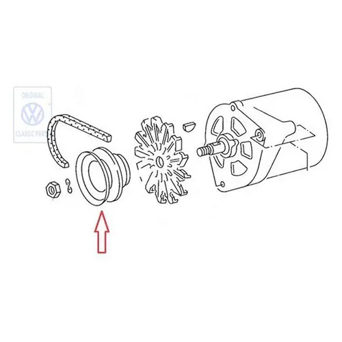 Dynamo poelie voor Transporter T4 2.4 D / 2.5 Budget