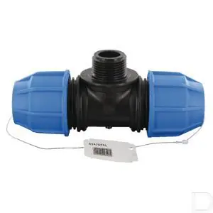 S16 tyleen T-koppeling 32mm x 1" male PP Authentiek